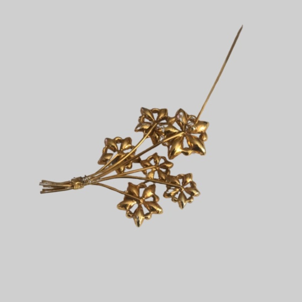 ‼️💥PRICE DROP☄️Vintage Rare Bouquet Flowers Fur Clip Brooch Pin 1940s - Picture 8 of 8